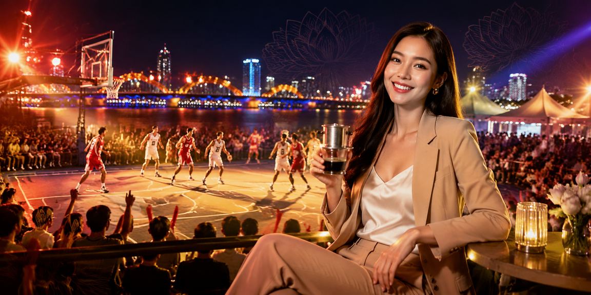 Người dùng tại Đà Nẵng xem kèo cá cược bóng rổ trên điện thoại cùng ly cà phê