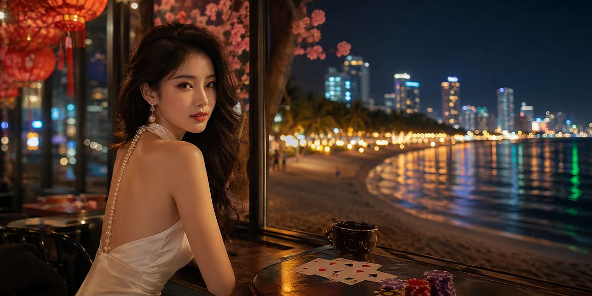 Người chơi game bài trực tuyến tại Mũi Né bên ly cà phê buổi sáng