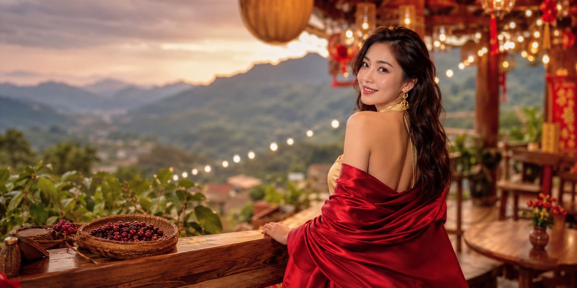 Người nhận bonus VIP tại Sapa cạnh ly cà phê núi rừng buổi sáng